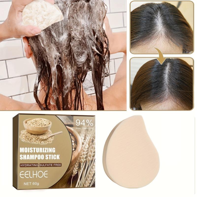 60g Oat Rice Shampoo Soap for Repairing Damaged Dry Hair