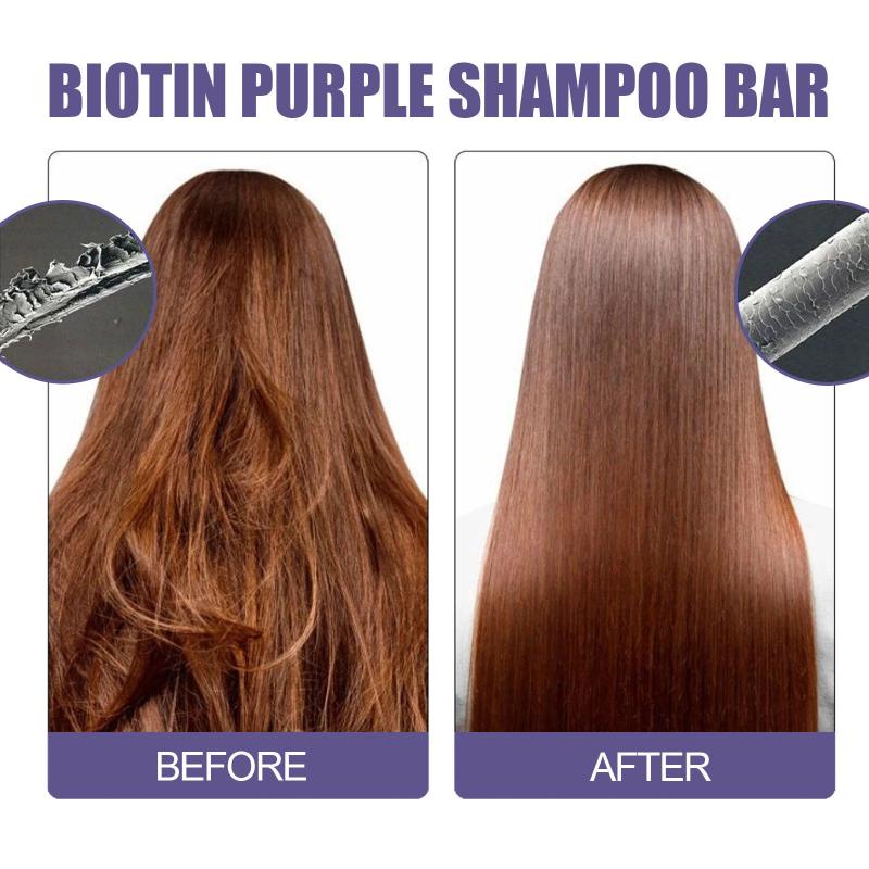 Biotin Purple Shampoo Soap - Repair Frizz Damaged Hair