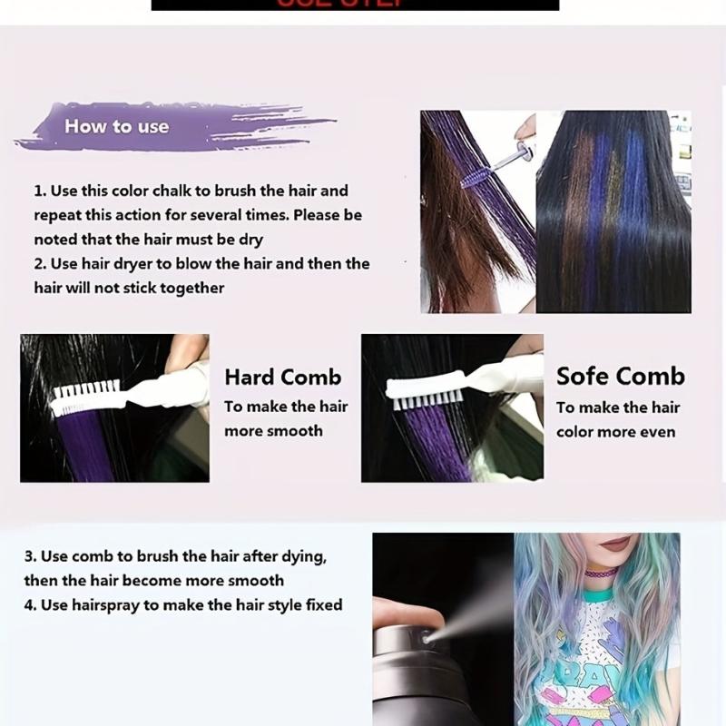 1pcs DIY Hair Dye Chalk Comb Temporary Mascara Hair Cream Y2K