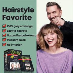 25ml 10pcs Hair Dye Shampoo For Men Women Natural Ingredients Lasts 30 Days