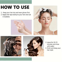 25ml 10pcs Hair Dye Shampoo For Men Women Natural Ingredients Lasts 30 Days