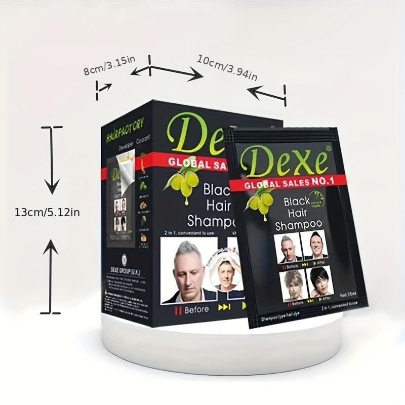 25ml 10pcs Hair Dye Shampoo For Men Women Natural Ingredients Lasts 30 Days