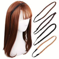 4pcs Elastic Braided Headbands Stretchy Hair Bands Hair Decor