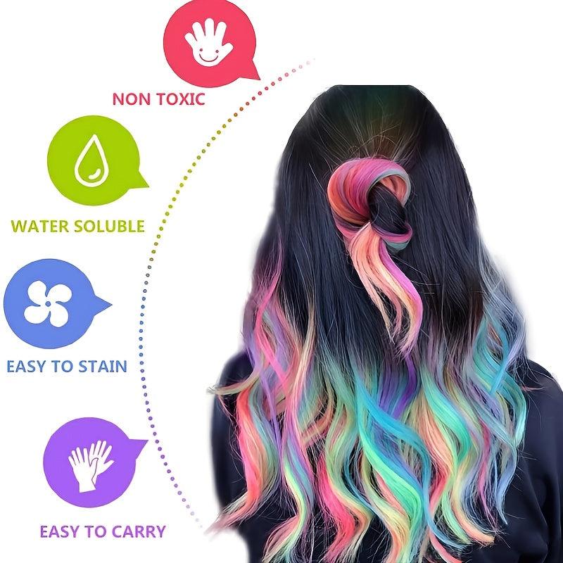 6-Color Washable Hair Chalk Comb Temporary Hair Cream