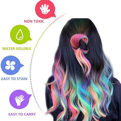 6-Color Washable Hair Chalk Comb Temporary Hair Cream