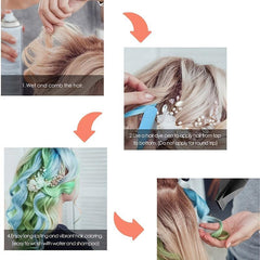 6-Color Washable Hair Chalk Comb Temporary Hair Cream