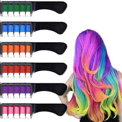 6-Color Washable Hair Chalk Comb Temporary Hair Cream