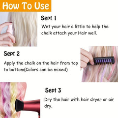 Hair Chalk Comb Temporary Washable Hair Dye Comb Christmas Easter St Patrick's
