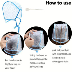 Disposable Highlighting Cap Hair Dyeing Tool Hair Styling For Home Salon