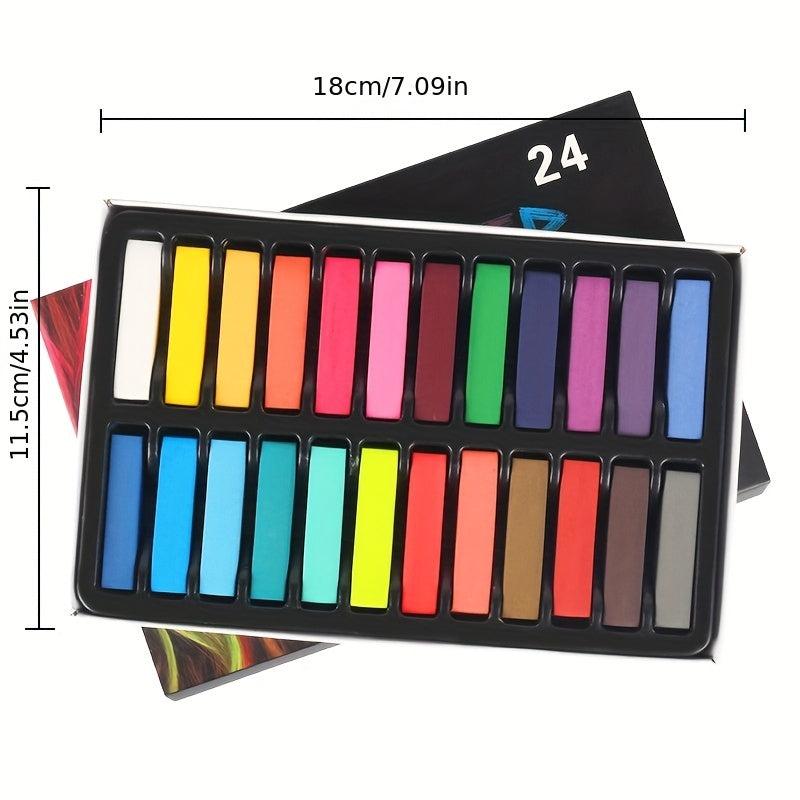 24pcs Hair Coloring Chalk Set Disposable Hair Coloring Pen Temporary Soft Crayon