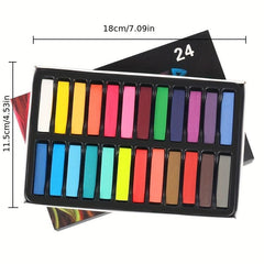 24pcs Hair Coloring Chalk Set Disposable Hair Coloring Pen Temporary Soft Crayon