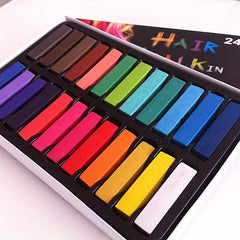 24pcs Hair Coloring Chalk Set Disposable Hair Coloring Pen Temporary Soft Crayon