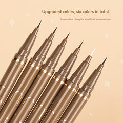 6pcs Waterproof Brown Eyeliner Set Fast Drying Smudge Proof Liquid Eye Makeup