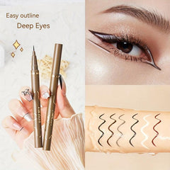 6pcs Waterproof Brown Eyeliner Set Fast Drying Smudge Proof Liquid Eye Makeup