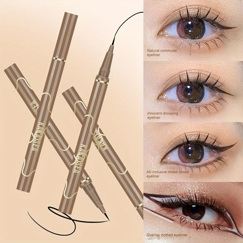 6pcs Waterproof Brown Eyeliner Set Fast Drying Smudge Proof Liquid Eye Makeup