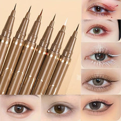 6pcs Waterproof Brown Eyeliner Set Fast Drying Smudge Proof Liquid Eye Makeup