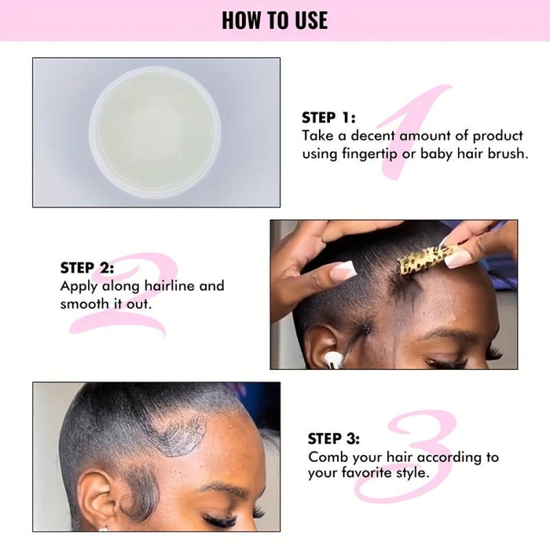 Strong Hold Hair Edge Control Wax with Strawberry Scent