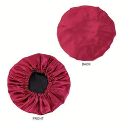 Double Layer Silky Satin Hair Cap with Adjustable Button Night Hat Turban