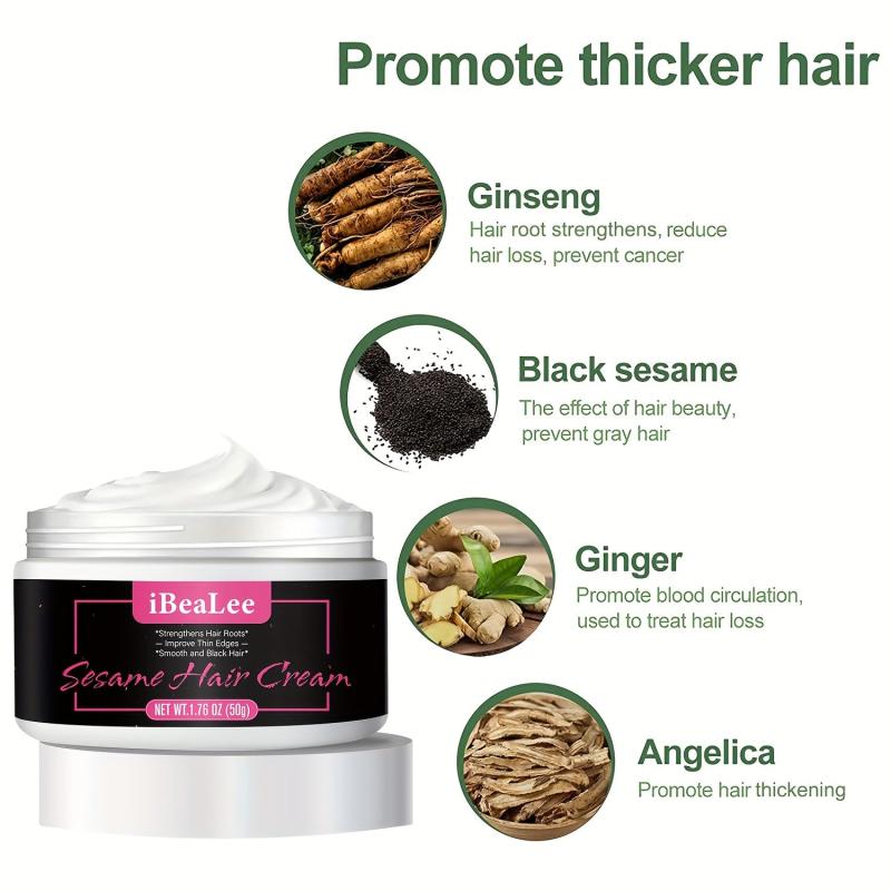 50g Seasame Hair Cream Hair Care Cream Soften Hair Moisturize Scalp