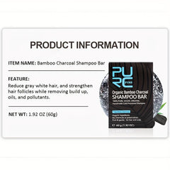 Bamboo Charcoal Shampoo Soap Hair Darkening Bar