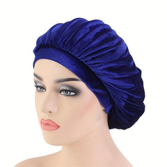 Velvet Elastic Wide brimmed Night Cap Solid Bonnet Turban Chemotherapy Cap