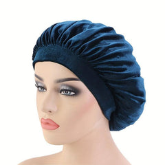 Velvet Elastic Wide brimmed Night Cap Solid Bonnet Turban Chemotherapy Cap