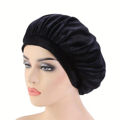 Velvet Elastic Wide brimmed Night Cap Solid Bonnet Turban Chemotherapy Cap