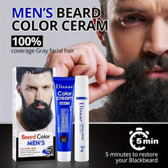 60ml 2pcs Men's Natural Beard Dye Cream Fast Dyeing Paste