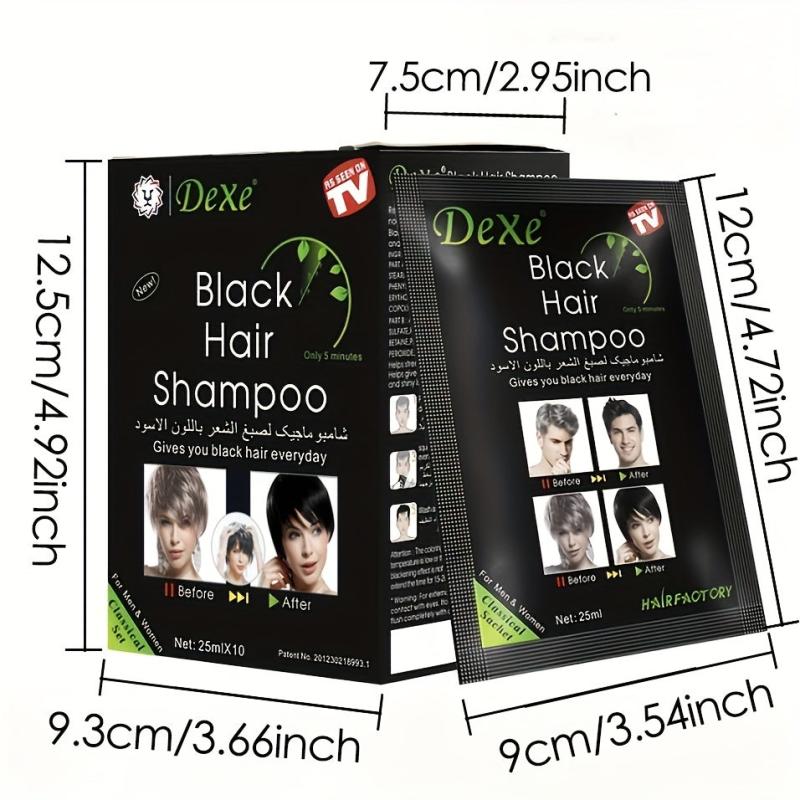 10 PCS Natural Hair Dye Shampoo For Gray Hair Semi Permanent Hair Shampoo