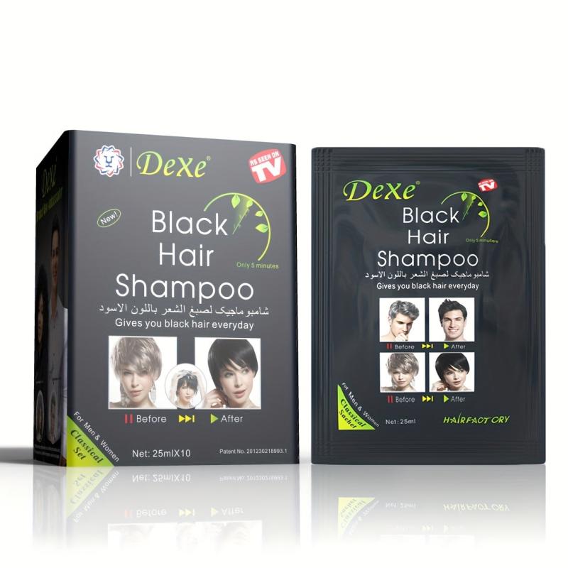 10 PCS Natural Hair Dye Shampoo For Gray Hair Semi Permanent Hair Shampoo