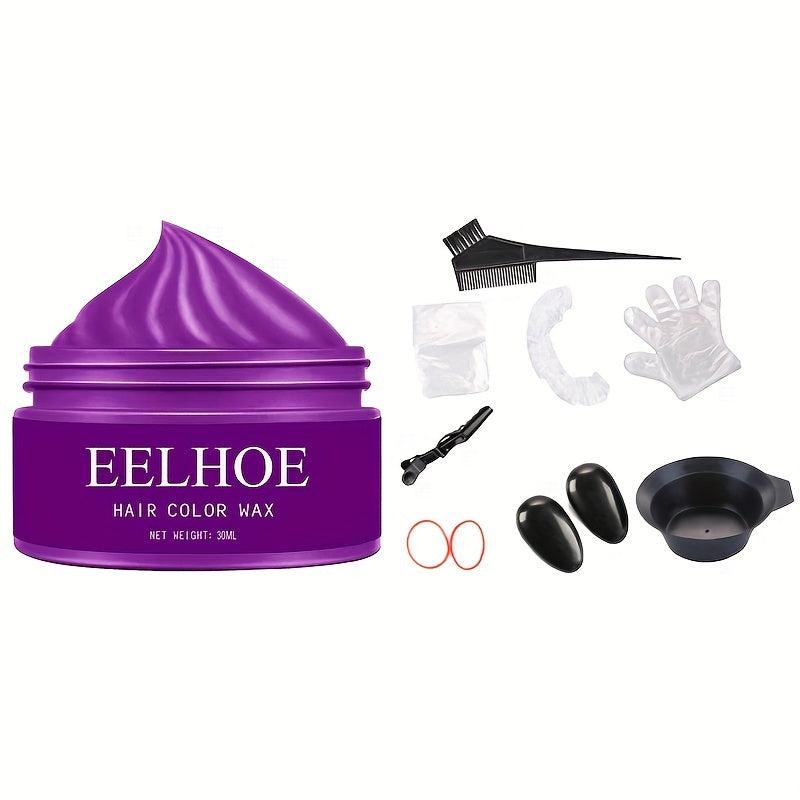Temporary Hair Dye Wax With 8pcs Hair Dye Tools Washable Hair Coloring Wax