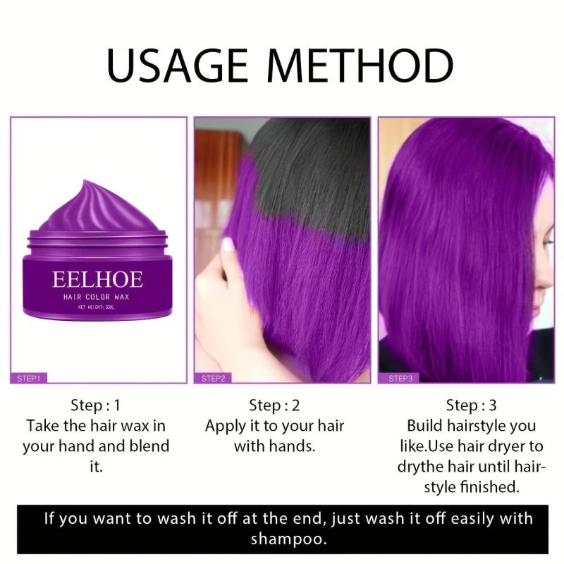 Temporary Hair Dye Wax With 8pcs Hair Dye Tools Washable Hair Coloring Wax