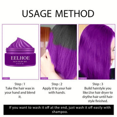 Temporary Hair Dye Wax With 8pcs Hair Dye Tools Washable Hair Coloring Wax