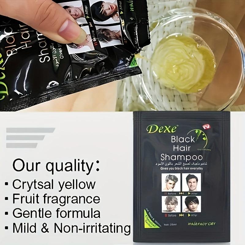 10 Packs Natural Instant Hair Dye Shampoo Darkening Semi Permanent Hair