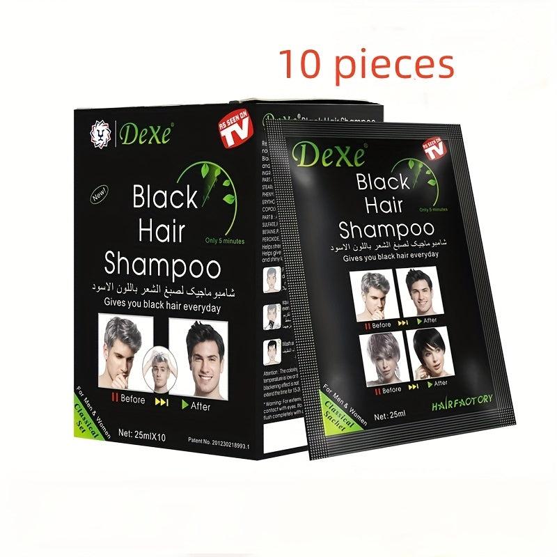 10 Packs Natural Instant Hair Dye Shampoo Darkening Semi Permanent Hair