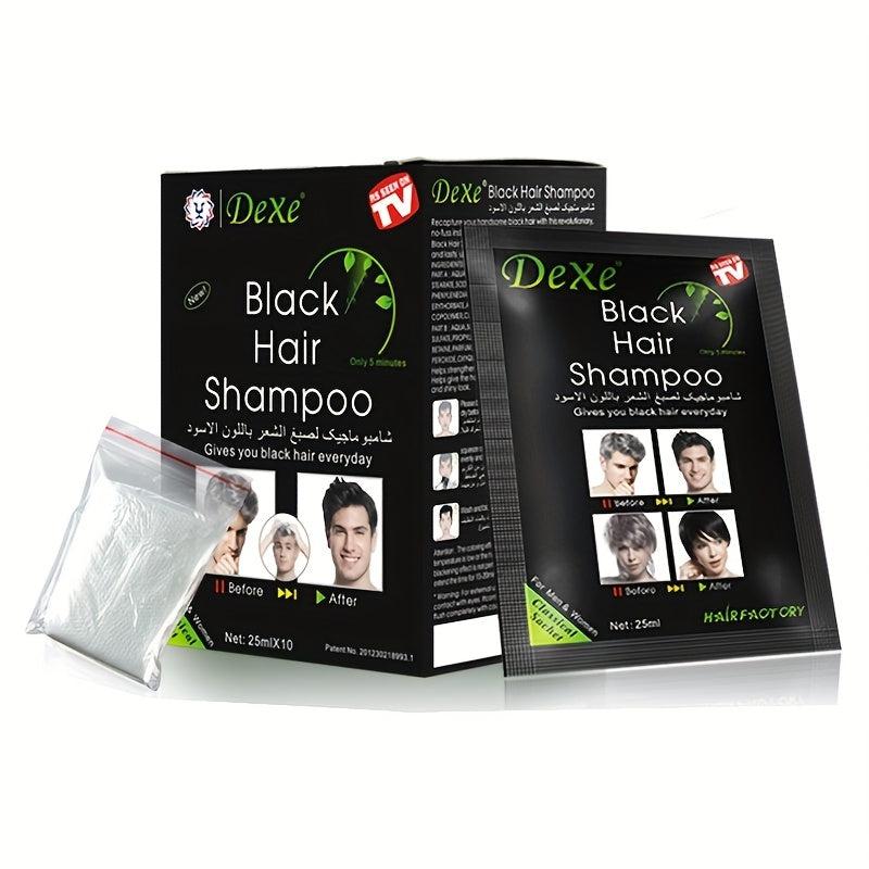 10 Packs Natural Instant Hair Dye Shampoo Darkening Semi Permanent Hair