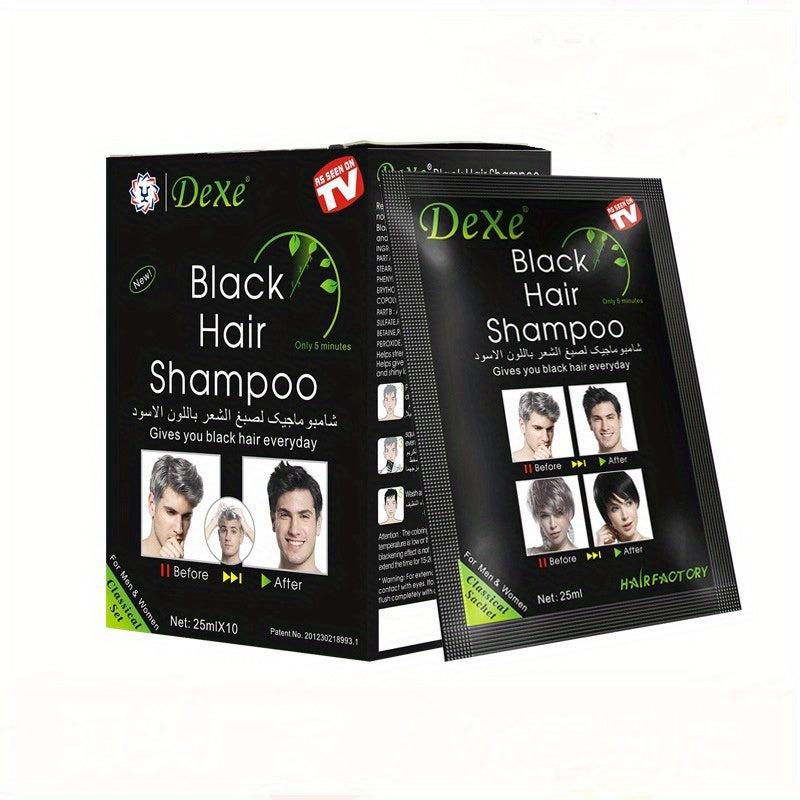 10 Packs Natural Instant Hair Dye Shampoo Darkening Semi Permanent Hair