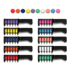 10pcs Colorful Hair Dye Chalk Comb Set for Halloween Party