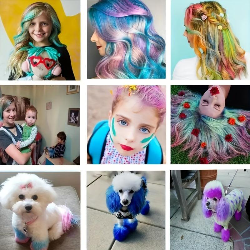 10pcs Colorful Hair Dye Chalk Comb Set for Halloween Party