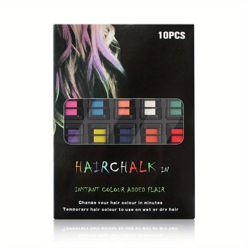 10pcs Colorful Hair Dye Chalk Comb Set for Halloween Party