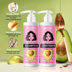 Avocado Shampoo & Conditioner Set with Shea Butter & Argan Oil