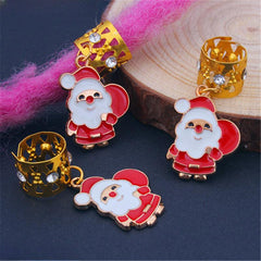 Santa Claus Hair Rings Charm Dreadlock Loc Jewelry Accessories Beads