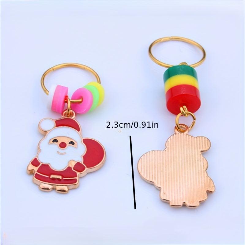 Santa Claus Hair Rings Charm Dreadlock Loc Jewelry Accessories Beads