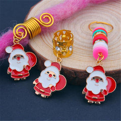 Santa Claus Hair Rings Charm Dreadlock Loc Jewelry Accessories Beads
