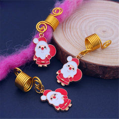 Santa Claus Hair Rings Charm Dreadlock Loc Jewelry Accessories Beads