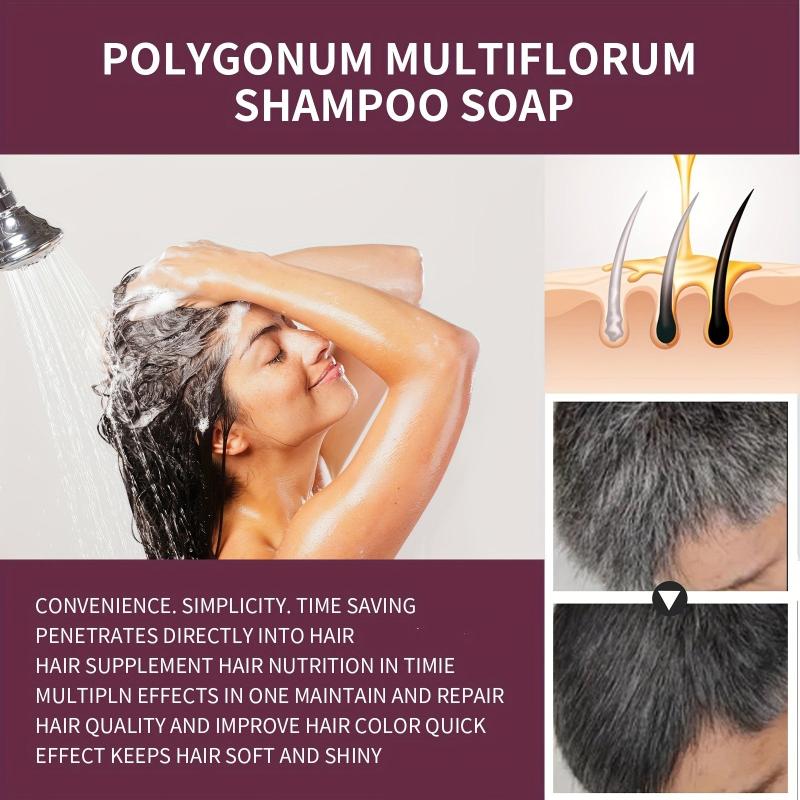 He Shou Wu Extract Shampoo Soap for Gray Hair - Darkening and Nourishing Hair