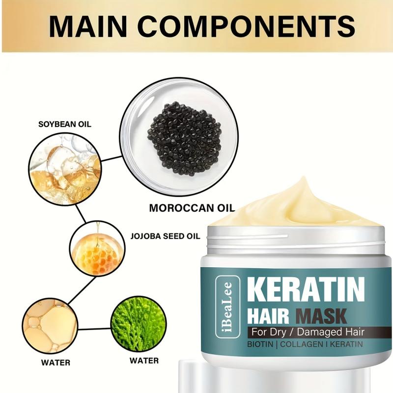 Keratin Hair Mask for Deep Repairing Dry Damaged Hair - 50g