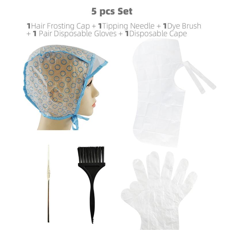 Hair Frosting & Tipping Cap with Needle Combo Pack - Home Hairdressing Tool