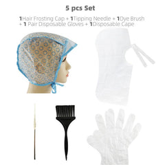 Hair Frosting & Tipping Cap with Needle Combo Pack - Home Hairdressing Tool