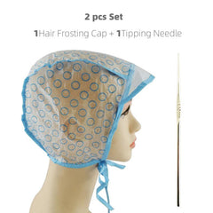 Hair Frosting & Tipping Cap with Needle Combo Pack - Home Hairdressing Tool